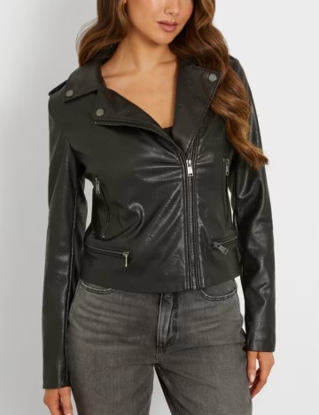 Geacă Imitație Piele Guess, negru