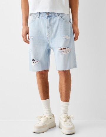 Pantaloni scurți Bershka, albastru