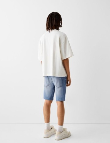 Pantaloni scurți Bershka, albastru