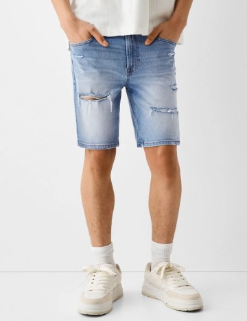 Pantaloni scurți Bershka, albastru