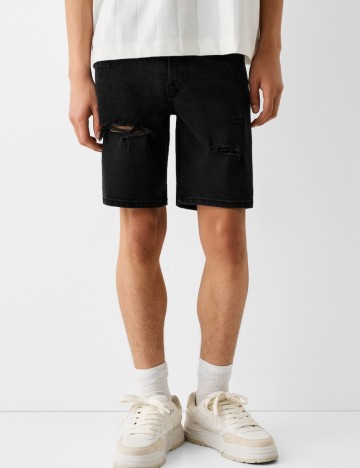 Pantaloni scurți Bershka, negru