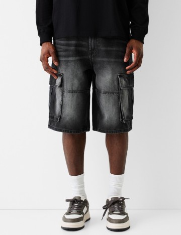 Pantaloni scurți Bershka, negru
