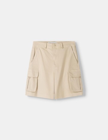 Pantaloni scurți Bershka, crem