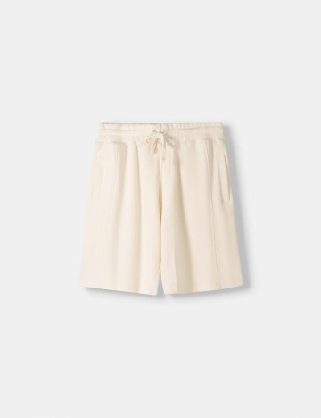 Pantaloni scurți Bershka, crem