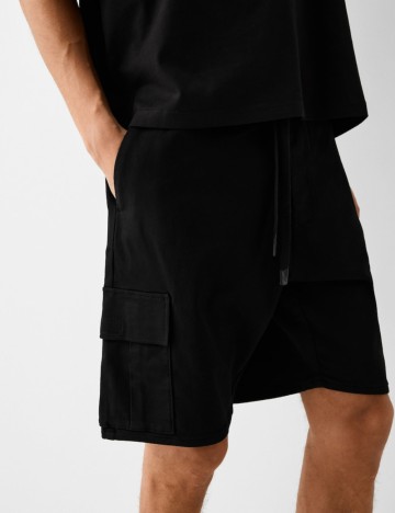 Pantaloni scurți Bershka, negru