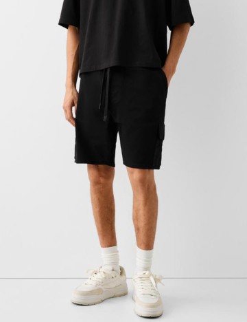 Pantaloni scurți Bershka, negru