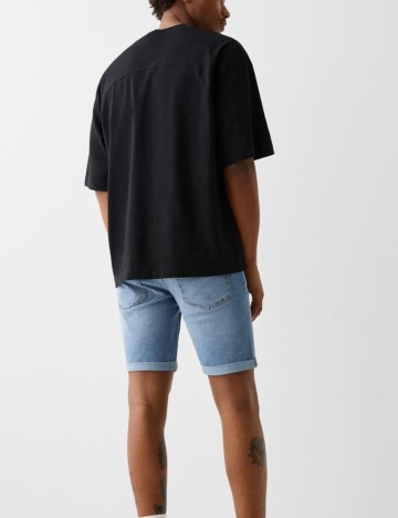 Pantaloni scurți de blugi Bershka, albastru
