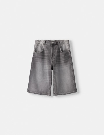 Pantaloni scurți de blugi Bershka, gri