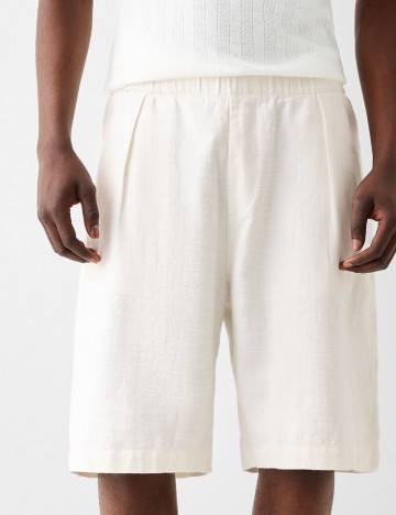 Pantaloni scurți Bershka, alb