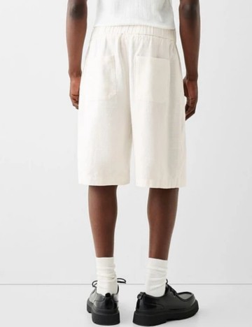 Pantaloni scurți Bershka, alb
