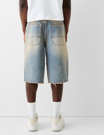 Jeans 3/4 Bershka, albastru