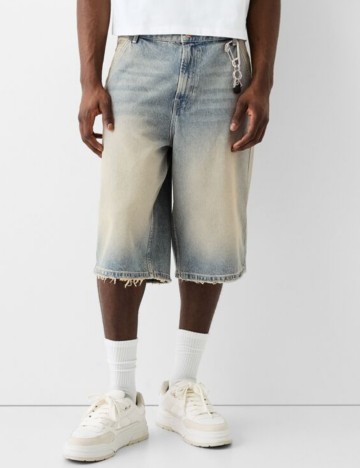 Jeans 3/4 Bershka, albastru