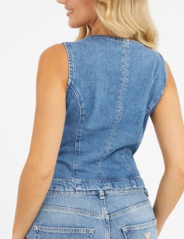 Vestă de blugi Guess, albastru