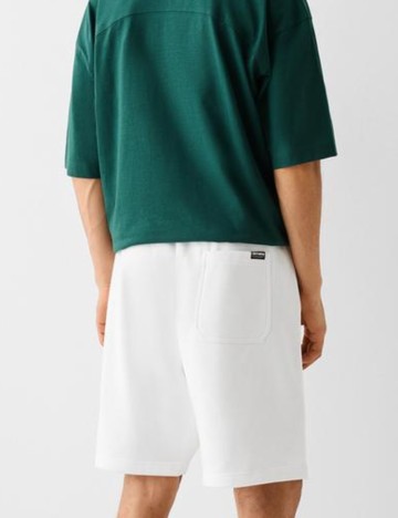 Pantaloni scurți Bershka, alb