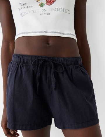 Pantaloni scurți Bershka, albastru
