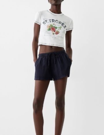 Pantaloni scurți Bershka, bleumarin