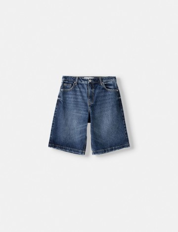 Pantaloni scurți de blugi Bershka, albastru