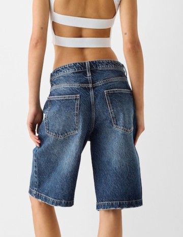 Pantaloni scurți de blugi Bershka, albastru