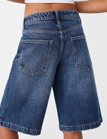 Pantaloni scurți de blugi Bershka, albastru