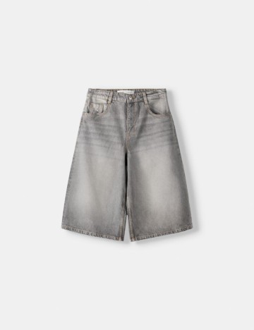 Pantaloni 3/4 Bershka, gri
