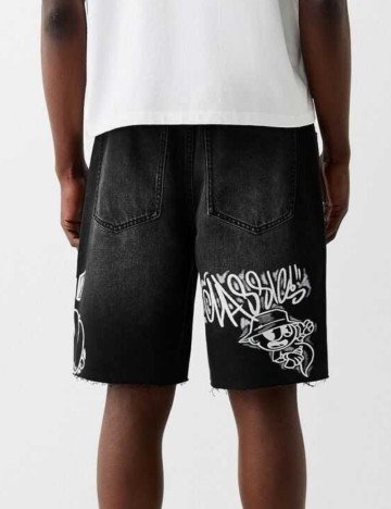Pantaloni scurți Bershka, negru