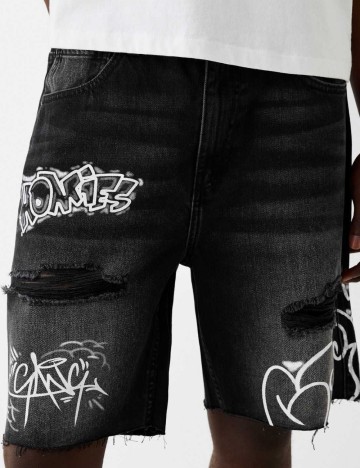 Pantaloni scurți Bershka, negru