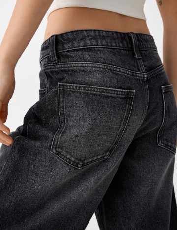 Pantaloni scurți de blugi Bershka, negru