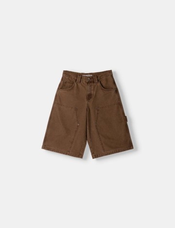 Pantaloni scurți de blugi Bershka, maro