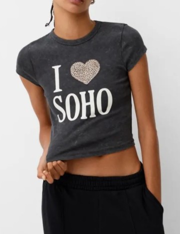 Tricou Bershka, gri