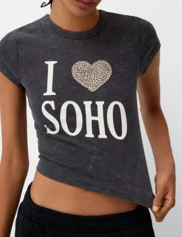 Tricou Bershka, gri