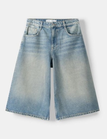Pantaloni 3/4 Bershka, albastru