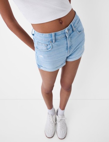 Pantaloni scurți de blugi Bershka, albastru