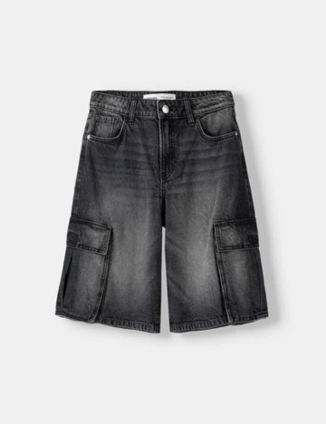 Pantaloni scurți de blugi Bershka, gri
