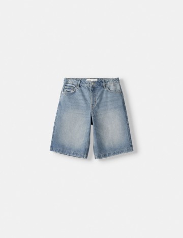 Pantaloni scurți de blugi Bershka, albastru