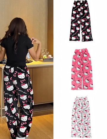 Pantaloni de pijama Shein, negru