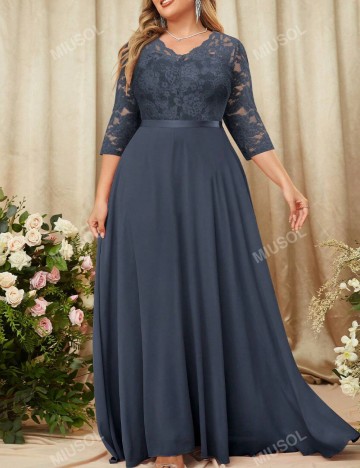 Rochie de ocazie Shein Curve+, albastru