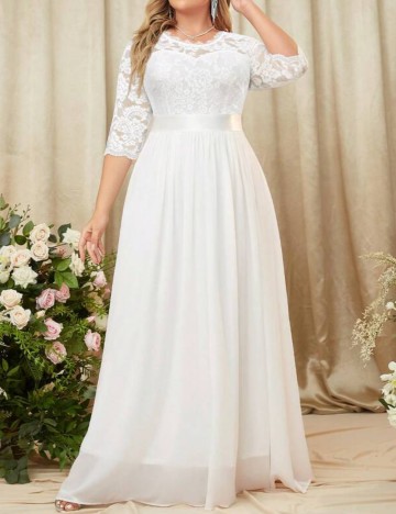 Rochie de ocazie și bridal Shein Curve+, alb