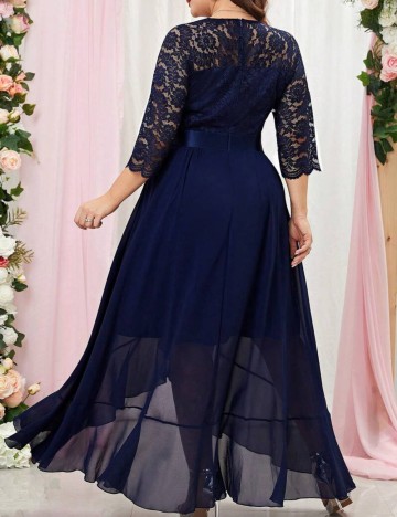 Rochie de ocazie Shein Curve+, bleumarin
