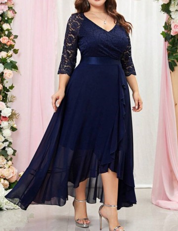 Rochie de ocazie Shein Curve+, bleumarin