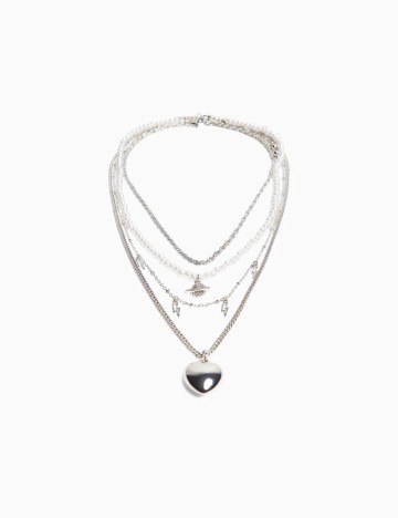 Set Coliere Bershka, argintiu