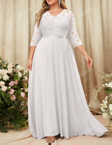 Rochie de ocazie și bridal Shein Curve+, alb