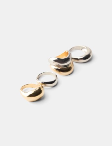 Set inele Bershka, argintiu