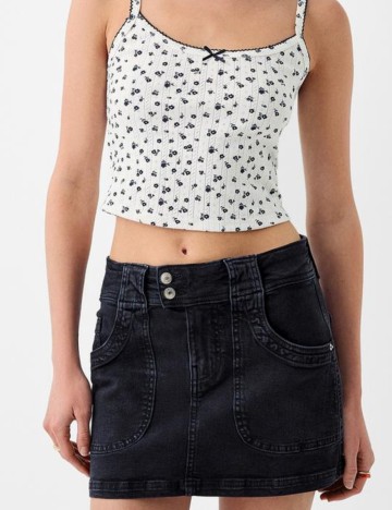Fustă de blugi Bershka, negru
