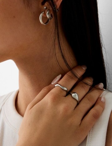 Set inele Bershka, argintiu