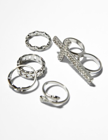 Set inele Bershka, argintiu
