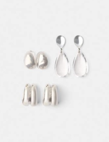 Set cercei Bershka, argintiu