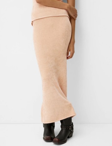Fustă midi Bershka, maro