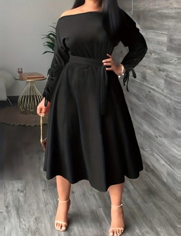 Rochie midi Shein Curve+, negru