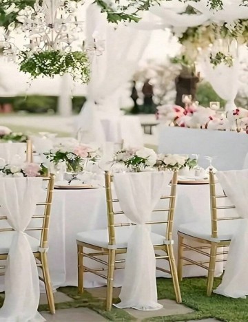 Set decorațiuni pentru scaune Shein, alb