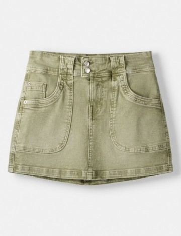 Fustă de blugi Bershka, verde